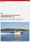 19 personer har mistet livet i fritidsbåtulykker i år