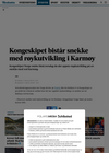Kongeskipet bisto snekke med røykutvikling i Karmøy