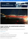 Ingen skadet da nederlandsk seilskute gikk på grunn