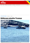 Båtbrann utenfor Tromsø